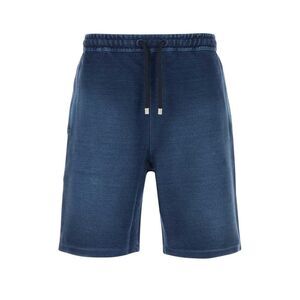Loewe Men Denim Blue Stretch Cotton Bermuda Shorts